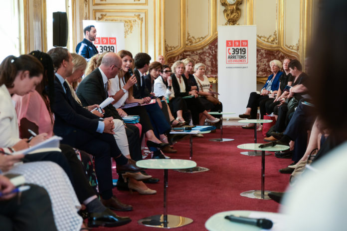 Lancement du Grenelle contre les violences conjugales a Matignon Copyright : Julie Sebadelha/POOL/REA