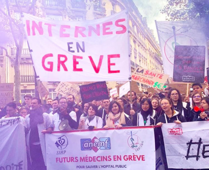 Manifestation des internes, hôpitaux, DR Intersyndicale