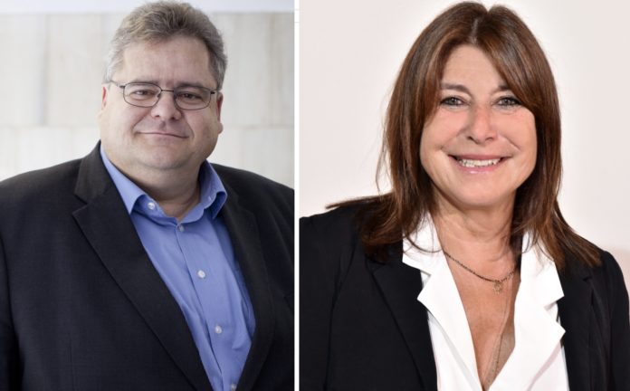 Jean-Paul Benoit, président des Mutuelles de France (FMF) © Marta Nascimento. Michèle Rubirola, adjointe au maire de Marseille © Ange Lorente.