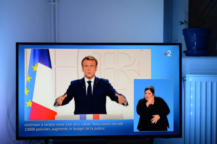 Declaration du President de la Republique a la télévision ©Laurent CERINO/REA