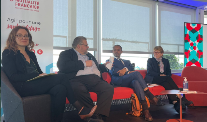 Présentation des orientations du 43e congrès de la Mutualité Française, organisé en septembre à Marseille. © Nicolas Souveton, Oxance