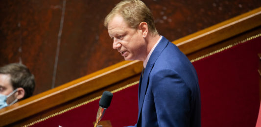 A l’Assemblée nationale, le député des Bouches-du-Rhône et membre de la commission des affaires sociales Pierre Dharréville. © Romain GAILLARD/REA