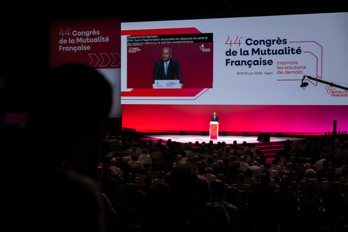 Ouverture du 44e congrès de la Mutualité Française à Agen Eric Chenut, président de la Mutualité Française ouvre le 44e congrès de la Mutualité Française à Agen le 18 juin 2025 ©FNMF/Amélie Laurin